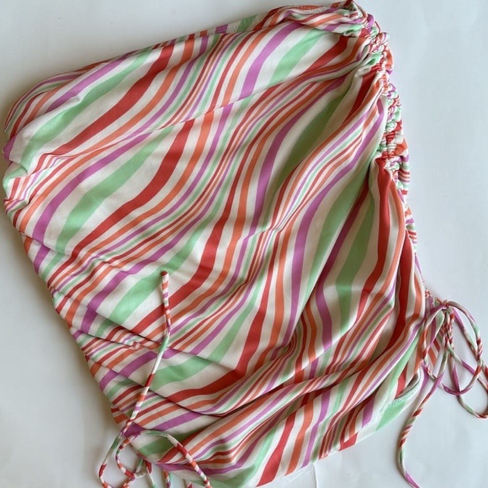 Princess Polly Ruching Pink Colorful Side Tie‎ Stretch Mini Skirt Women’s Size 6